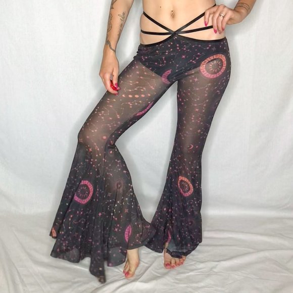 Dolls Kill Horoscopez Show Me Ur Chart Bell Sheer Bottoms M - Picture 3 of 11